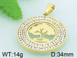 Stainless Steel Stone & Crystal Pendant