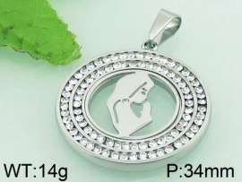 Stainless Steel Stone & Crystal Pendant