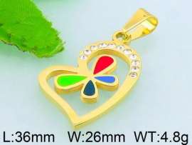 Stainless Steel Stone & Crystal Pendant