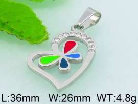 Stainless Steel Stone & Crystal Pendant