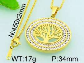 Stainless Steel Stone & Crystal Pendant
