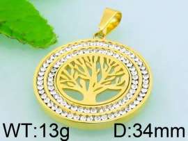 Stainless Steel Stone & Crystal Pendant