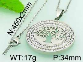 Stainless Steel Stone & Crystal Pendant