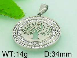Stainless Steel Stone & Crystal Pendant