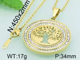 Stainless Steel Stone & Crystal Pendant