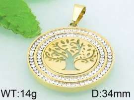Stainless Steel Stone & Crystal Pendant