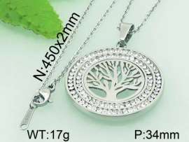 Stainless Steel Stone & Crystal Pendant