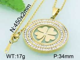 Stainless Steel Stone & Crystal Pendant