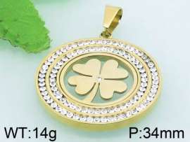 Stainless Steel Stone & Crystal Pendant