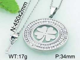 Stainless Steel Stone & Crystal Pendant