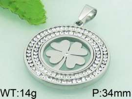 Stainless Steel Stone & Crystal Pendant