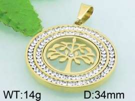 Stainless Steel Stone & Crystal Pendant