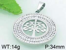 Stainless Steel Stone & Crystal Pendant