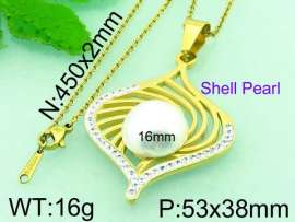 Stainless Steel Stone & Crystal Pendant