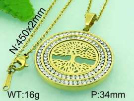 Stainless Steel Stone & Crystal Pendant