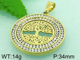 Stainless Steel Stone & Crystal Pendant