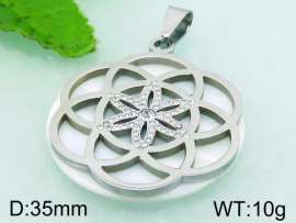 Stainless Steel Stone & Crystal Pendant