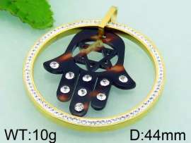 Stainless Steel Stone & Crystal Pendant