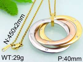 Stainless Steel Stone & Crystal Pendant
