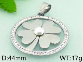 Stainless Steel Stone & Crystal Pendant