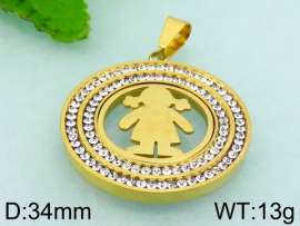 Stainless Steel Stone & Crystal Pendant