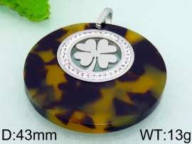 Stainless Steel Stone & Crystal Pendant