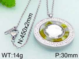 Stainless Steel Stone & Crystal Pendant