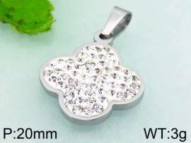 Stainless Steel Stone & Crystal Pendant