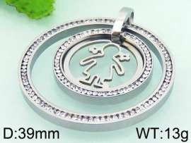 Stainless Steel Stone & Crystal Pendant