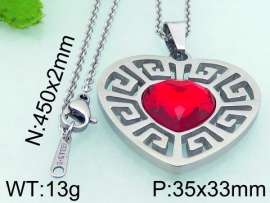 Stainless Steel Stone & Crystal Pendant