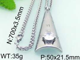 Stainless Steel Stone & Crystal Pendant