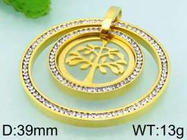 Stainless Steel Stone & Crystal Pendant