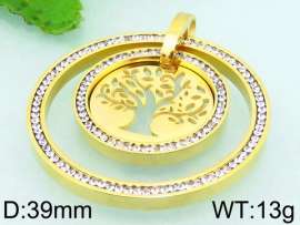 Stainless Steel Stone & Crystal Pendant