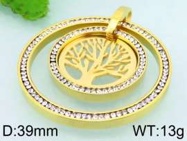 Stainless Steel Stone & Crystal Pendant