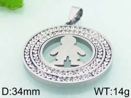 Stainless Steel Stone & Crystal Pendant