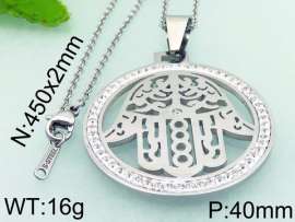 Stainless Steel Stone & Crystal Pendant
