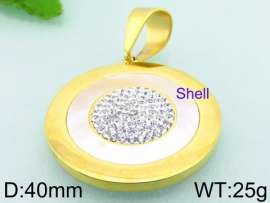 Stainless Steel Stone & Crystal Pendant