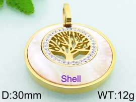 Stainless Steel Stone & Crystal Pendant