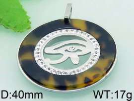 Stainless Steel Stone & Crystal Pendant