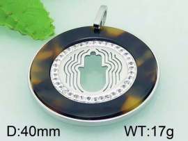 Stainless Steel Stone & Crystal Pendant