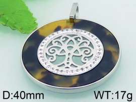 Stainless Steel Stone & Crystal Pendant