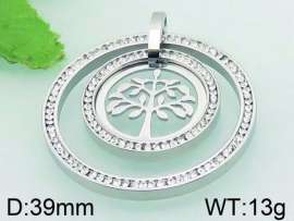 Stainless Steel Stone & Crystal Pendant