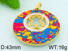 Stainless Steel Stone & Crystal Pendant