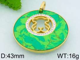Stainless Steel Stone & Crystal Pendant