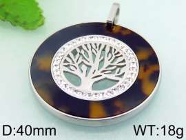 Stainless Steel Stone & Crystal Pendant