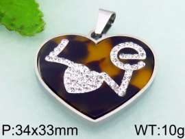 Stainless Steel Stone & Crystal Pendant