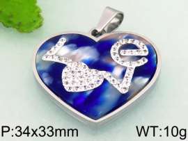 Stainless Steel Stone & Crystal Pendant