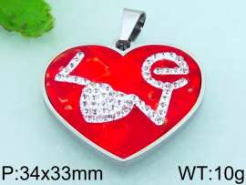 Stainless Steel Stone & Crystal Pendant