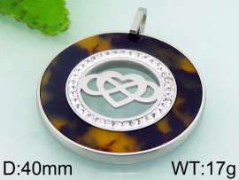 Stainless Steel Stone & Crystal Pendant
