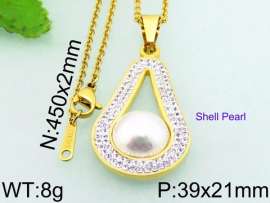 Stainless Steel Stone & Crystal Pendant